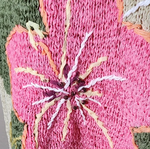 Koret Woman Short Sleeve Knit Blouse Orange Multicolor Plus Size XXL - Picture 7 of 11